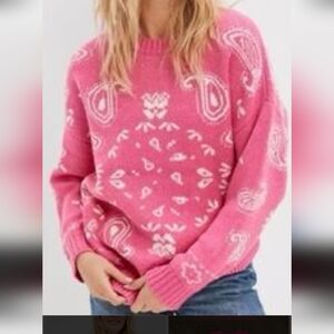 American Eagle Outfitters Pink Patterned Women's Sweater